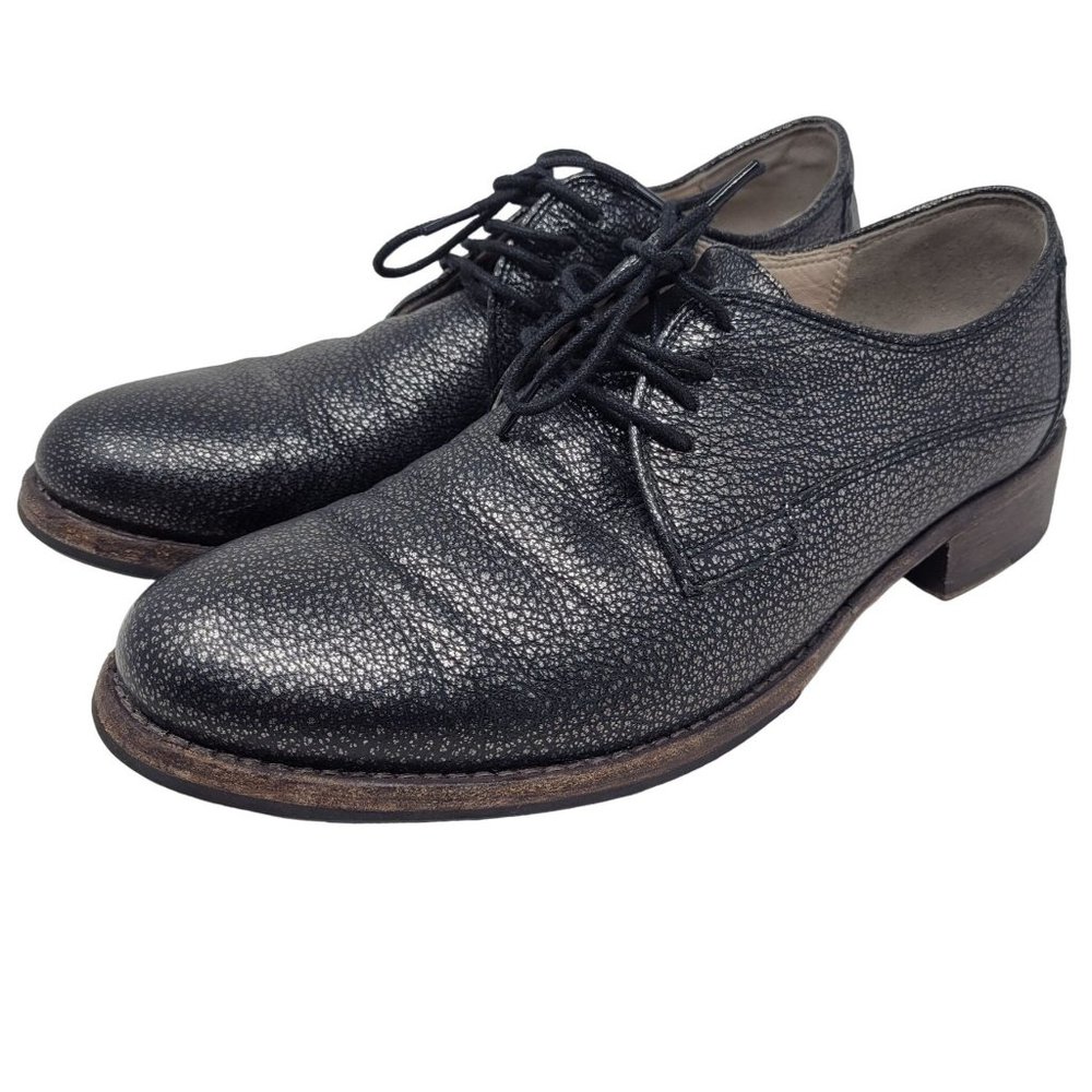 Womens Clarks Narrative Textured Black Metallic Leather Loafer Shoes Size 8.5